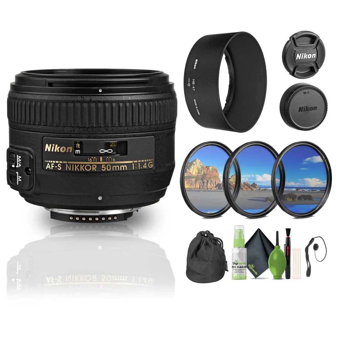 Nikon Inc Nikon AF-S NIKKOR 50mm f/1.4G Lens (2180) Bundle — product photo