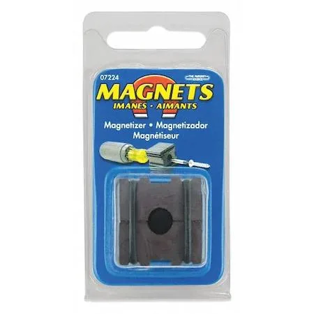 Small grey ceramic and rubber cube magnetizer demagnetizer