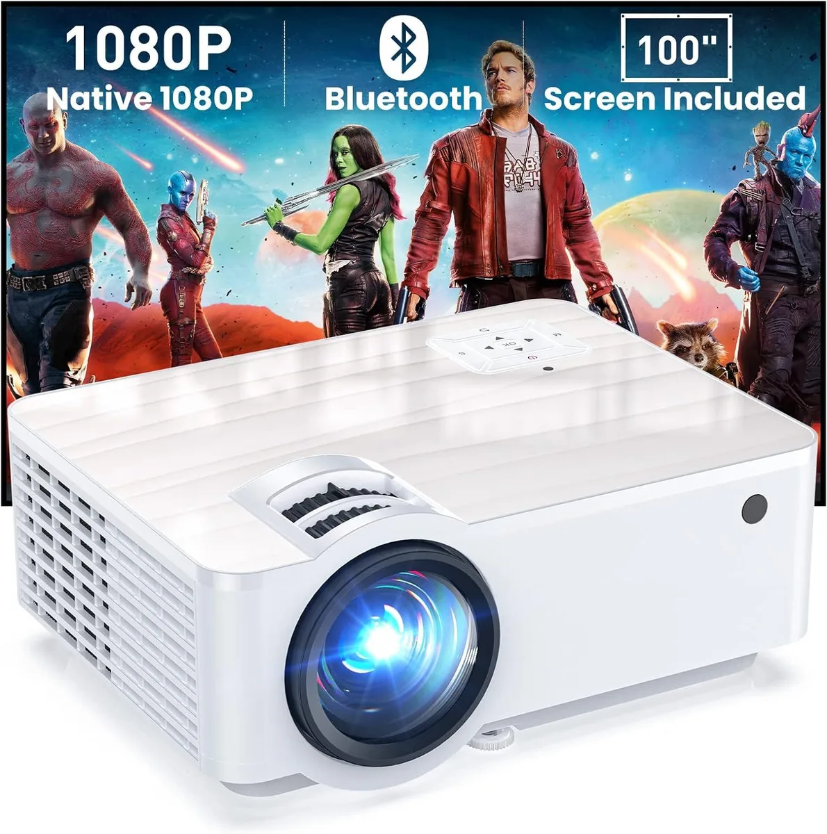 Compact LCD projector with foldable 100 inch screen