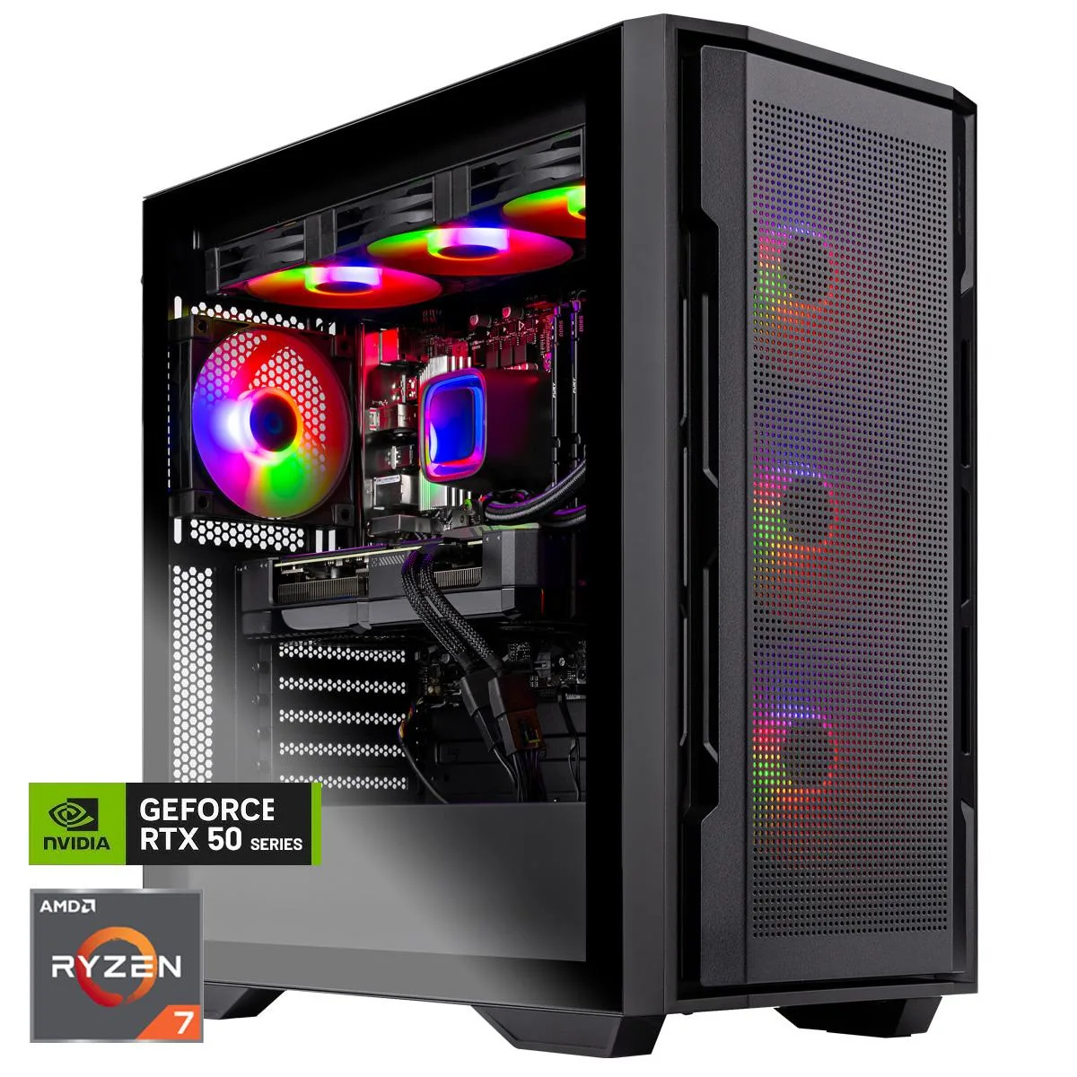 Skytech Skytech ST-RAMPAGE2-2364-B-AL gaming PC Ryzen 7 7800X3D RTX 5070 12GB 32GB DDR5 2TB NVMe — product photo