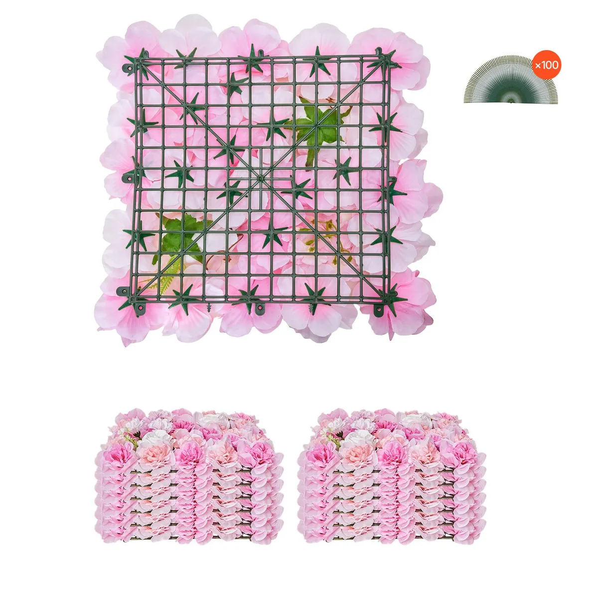 VEVOR VEVOR 3D Flower Wall Panel 12 pcs 15 inch Pink JNP02101 — product photo