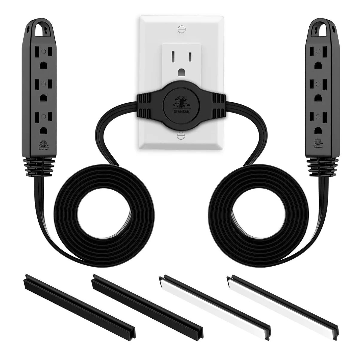  Tripp Lite FL-110B Twin Extension Cord 12ft 6 Outlets 16 AWG Blue — product photo