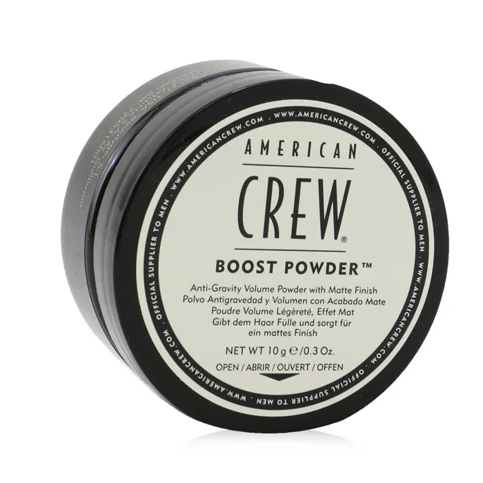 Small white puck container with black lid and silver label, 10g .3oz