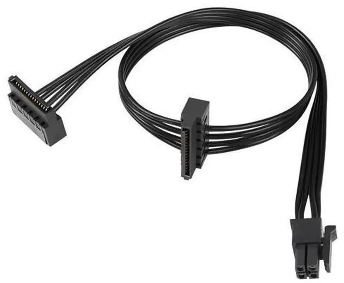 SMUGDESK SMUGDESK Mini 4-Pin to 2× Right-Angle SATA Power Splitter Cord — product photo