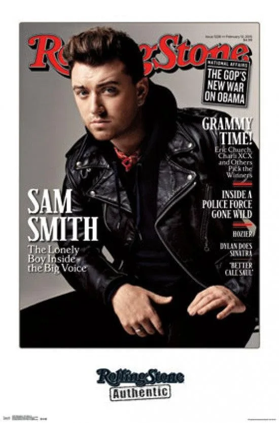 Poster print of Rolling Stone Sam Smith 15 cover 24 x 36 inches