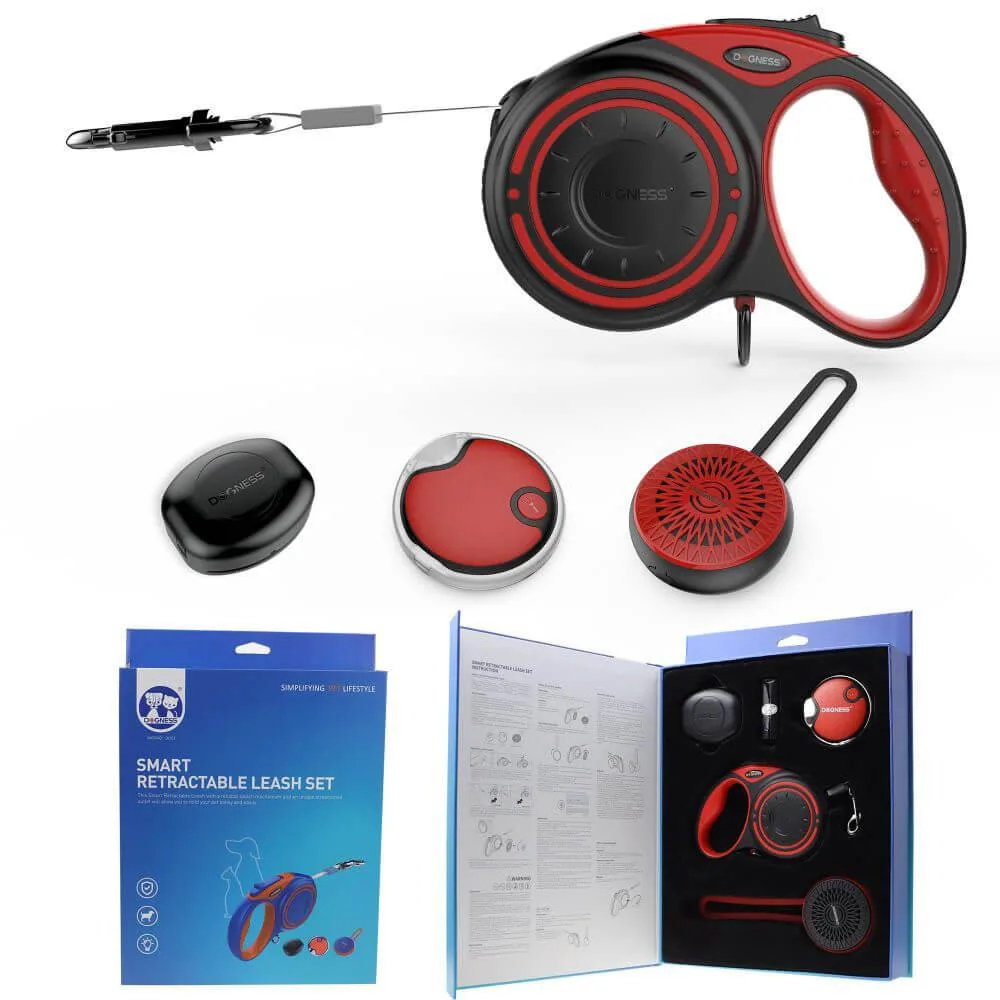 Dogness Dogness SMRLEASHREDM Retractable Medium Leash Kit Red — product photo