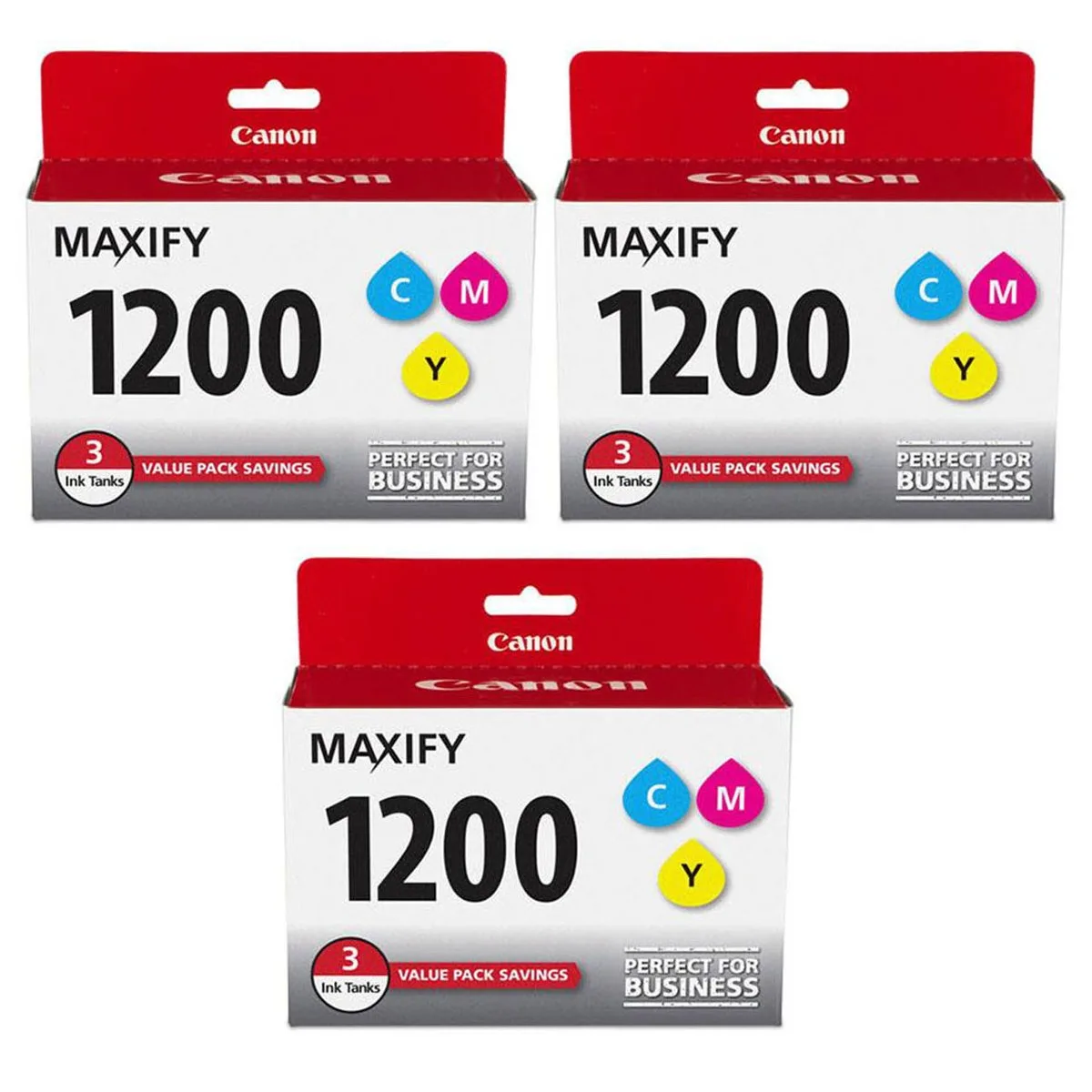 Canon Canon PGI-1200 Cyan/Magenta/Yellow 3 Pack Ink Cartridges (Genuine Brands) — product photo