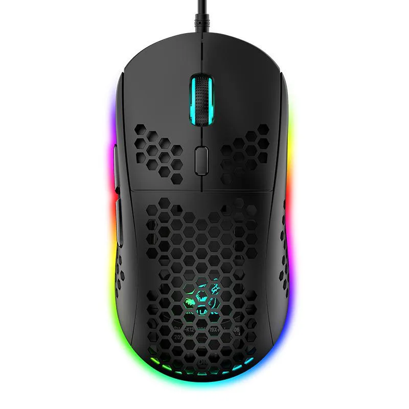 SPTUO SPTUO M8 Gaming Mouse Honeycomb Wired 6400 DPI RGB Black — product photo
