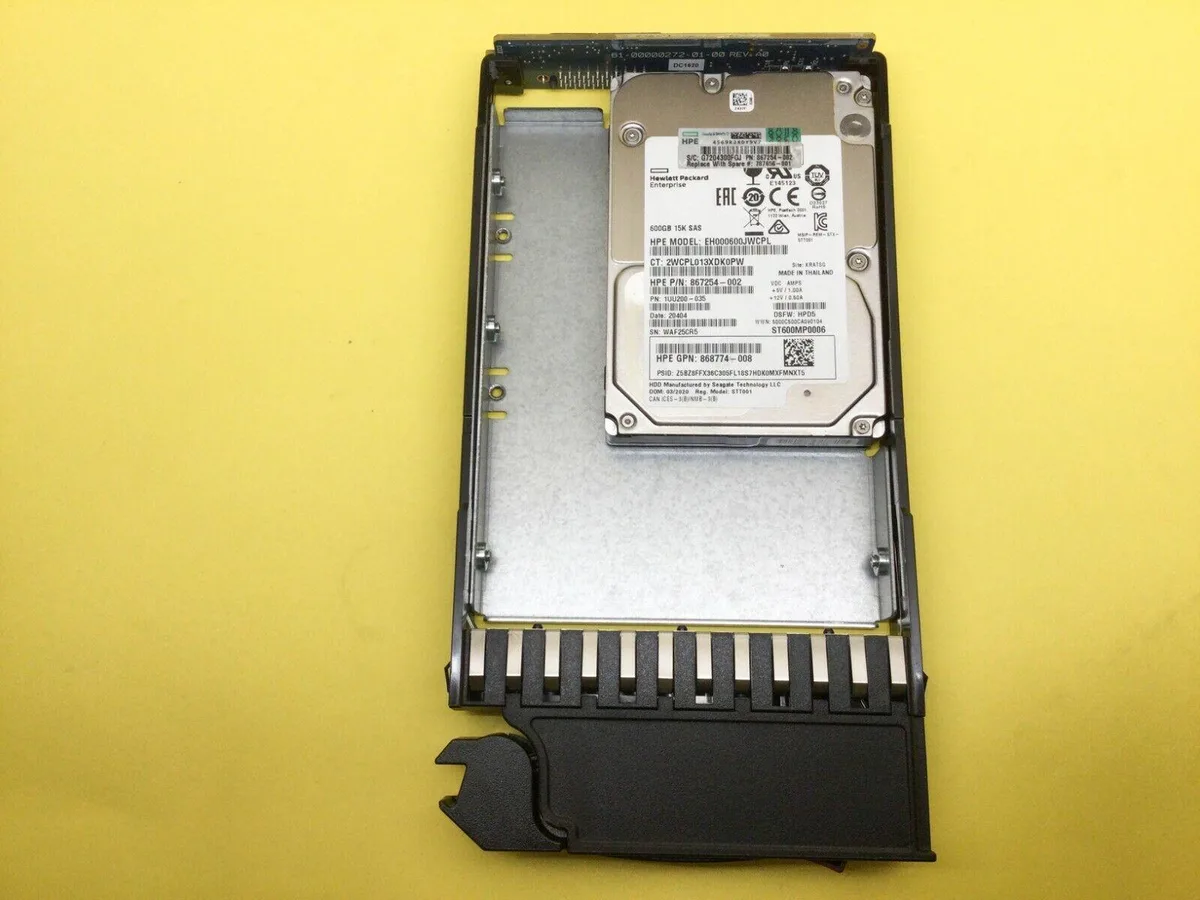 HPE HPE 787656-001 600GB SAS 15000 RPM 3.5in hard drive accessory — product photo