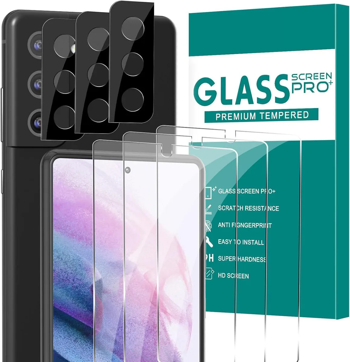 BONAEVER BONAEVER 3+3 Pack Screen Protector for Samsung Galaxy S21 6.2 inch — product photo