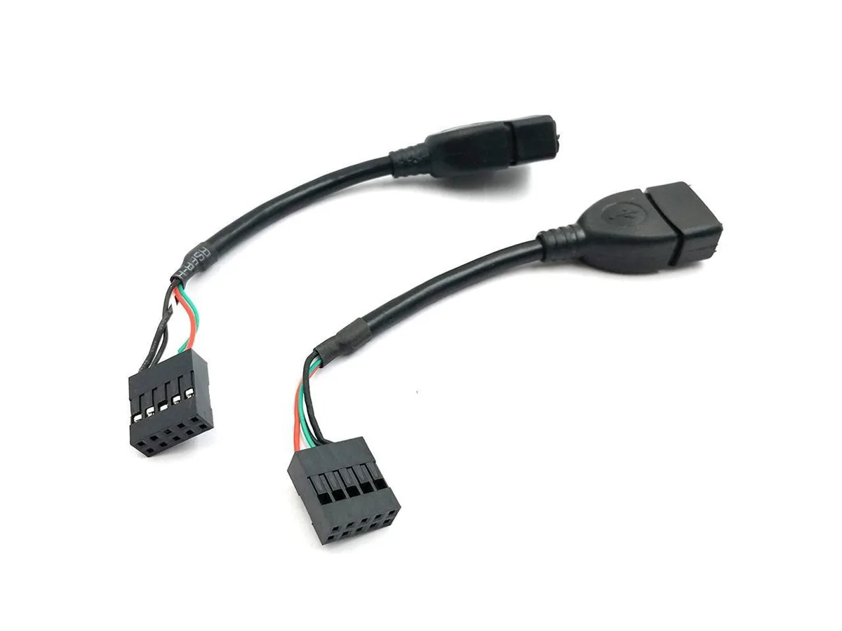 BUCIER BUCIER USB 2.0 Female to 9 Pin Dupont Cable 10cm 2-Pack — product photo
