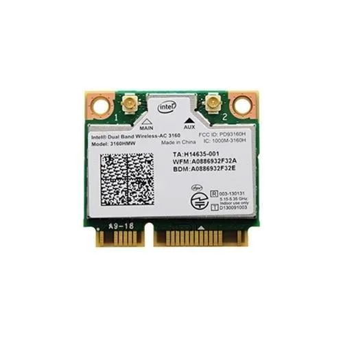 Intel Intel 3160.HMWWB.R Wireless-AC 3160 Wi-Fi 5 Wi-Fi 4 Bluetooth 4.0 HMC Green White — product photo