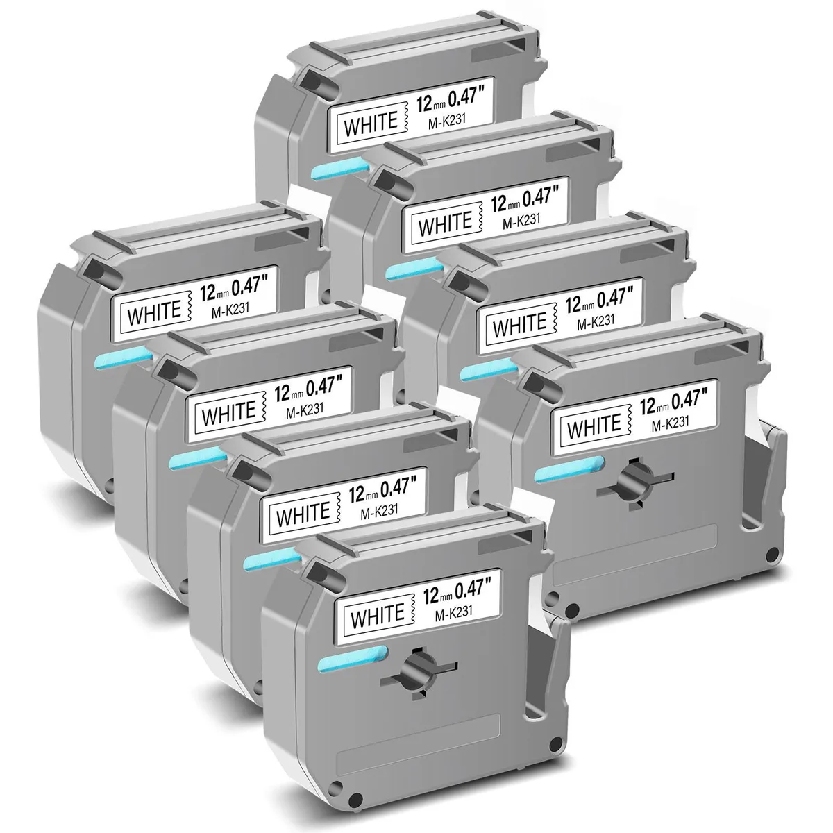 GREENCYCLE GREENCYCLE MK-231 label tape 12mm 8m 8 pack — product photo