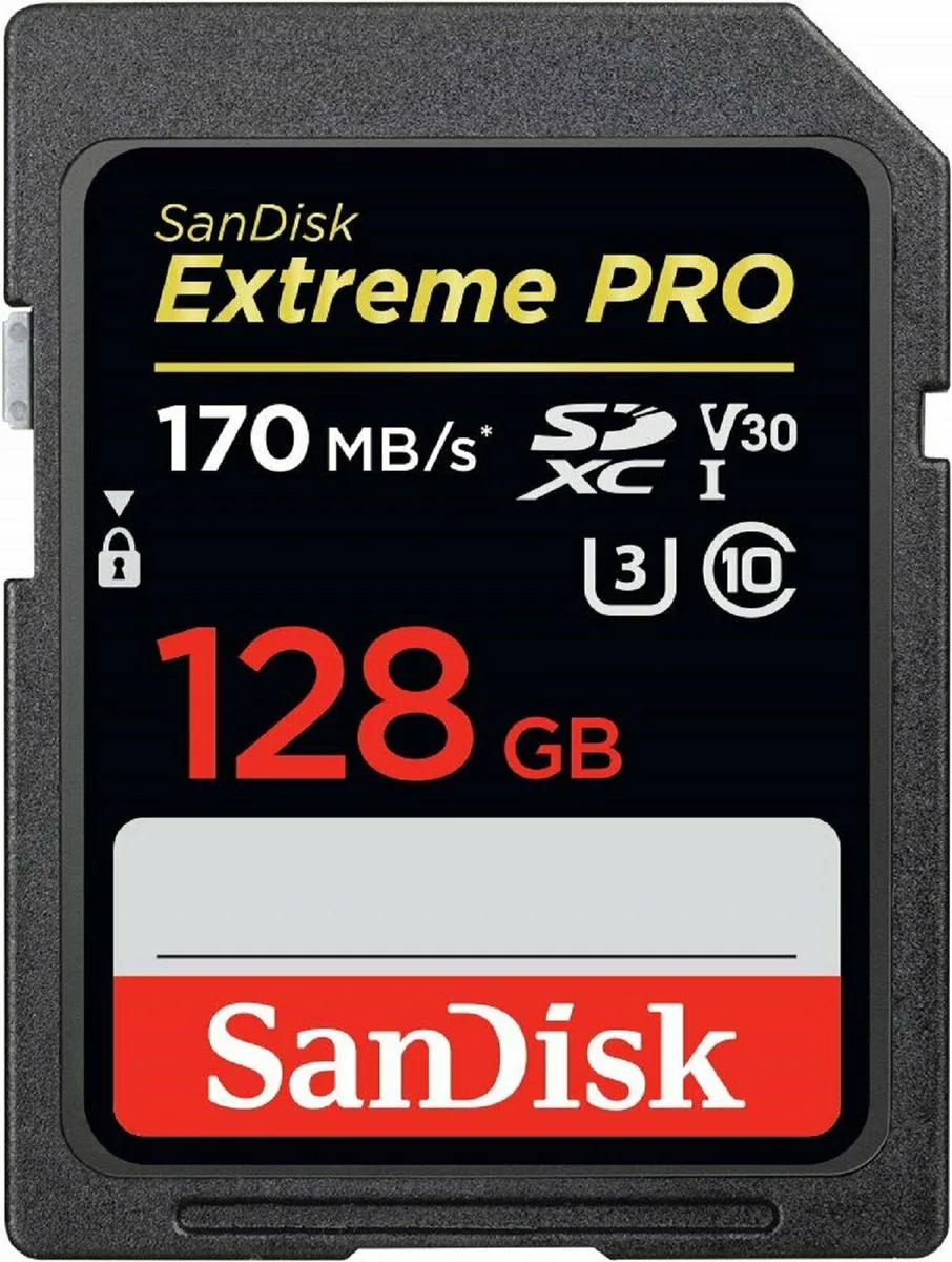 SanDisk SanDisk 128GB Extreme Pro UHS-I U3 V30 SDXC Memory Card 170MB/s — product photo