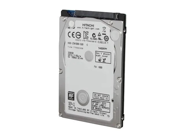 HGST HGST HTS545032A7E380 320GB 5400 RPM 7mm laptop hard drive — product photo