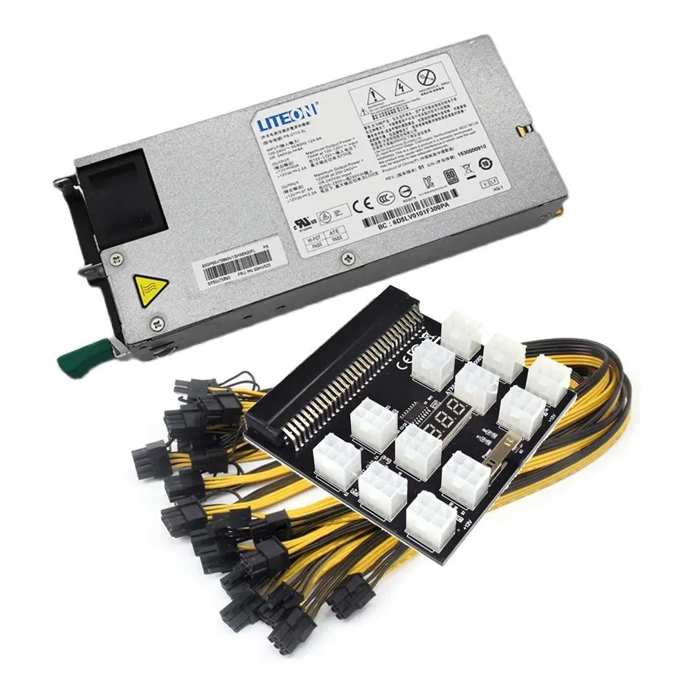 YINGHUA YINGHUA 1200W Platinum Server Power Supply Kit With Breakout Board and 12 PCIe Cables — product photo