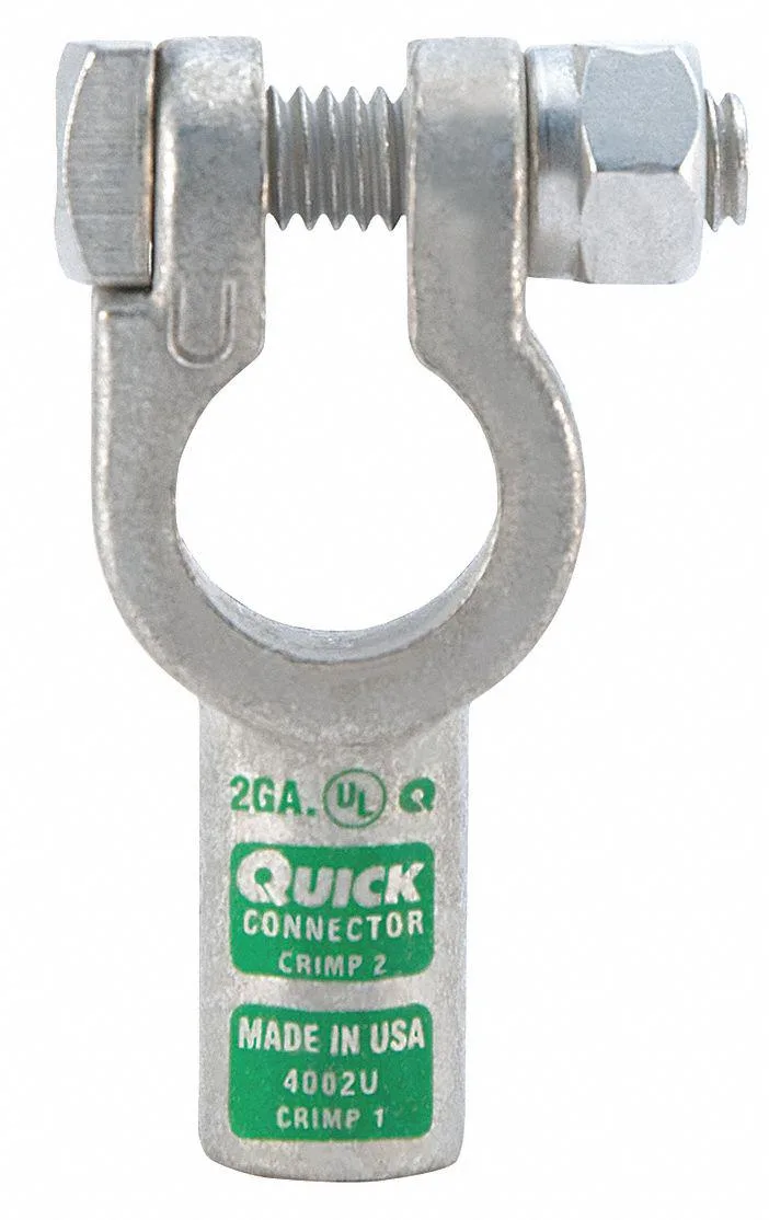 Fusion 4002U straight battery terminal 2 ga green copper tin plated
