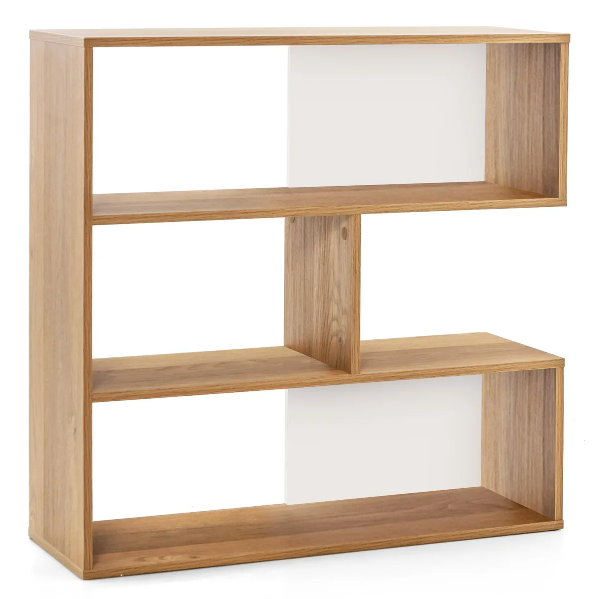 SlickBlue SlickBlue Concave Bookshelf 33" Brown Engineered Wood — product photo