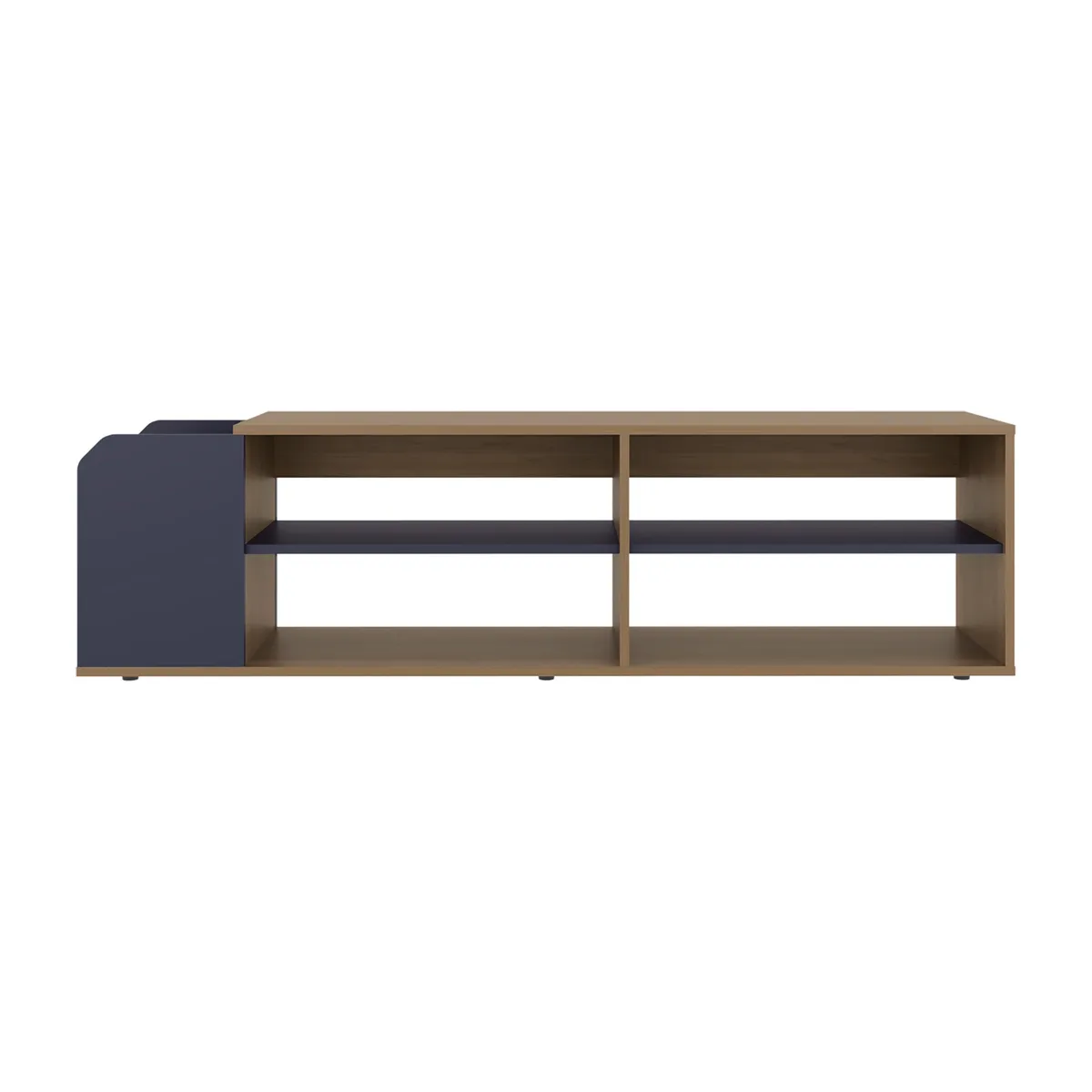 tuphen tuphen Natural Oak &amp; Navy Blue TV Stand with Open Shelf — product photo