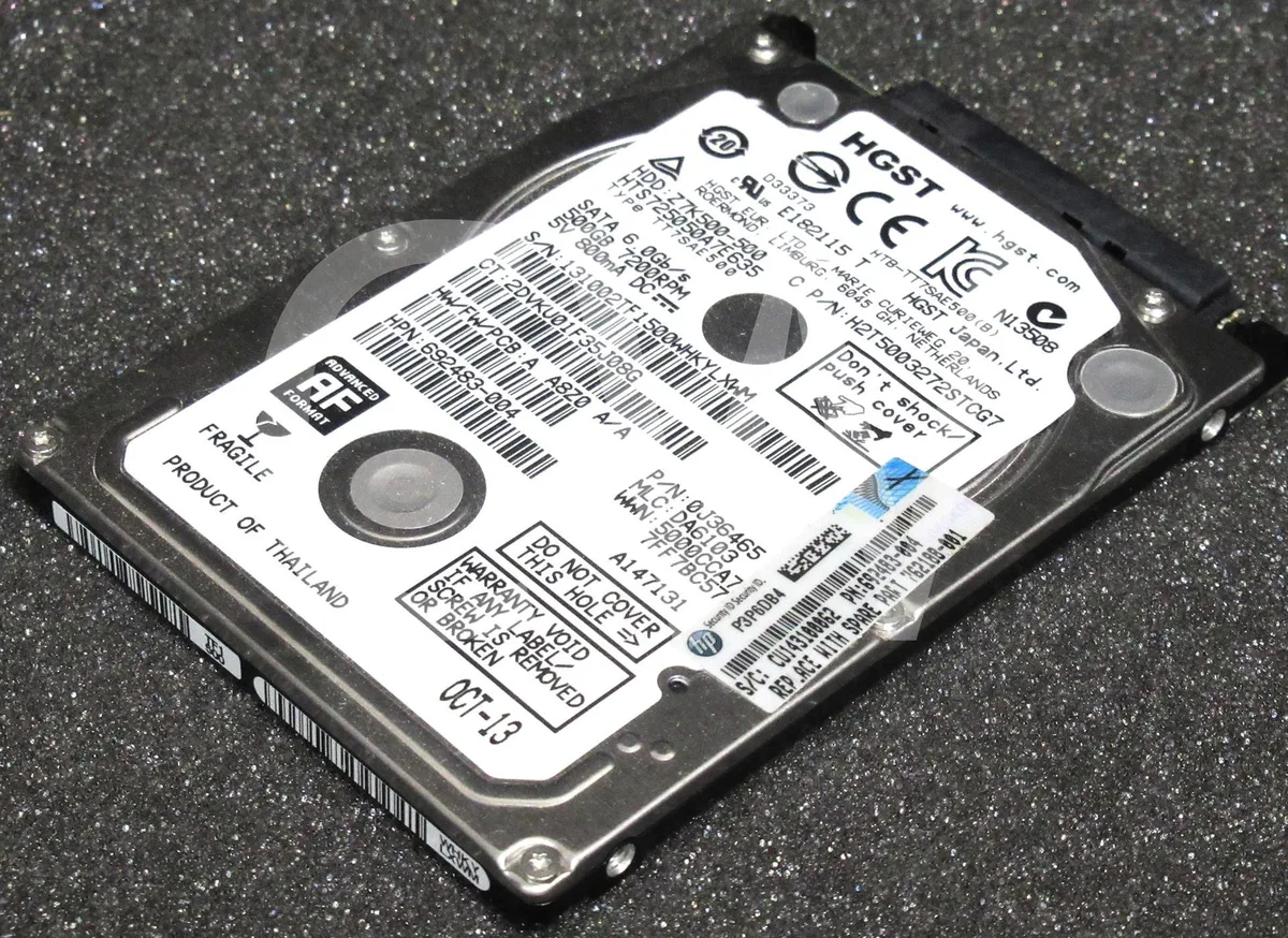 HP HP HTS725050A7E635 500GB 7200RPM 2.5" SATA internal hard drive — product photo