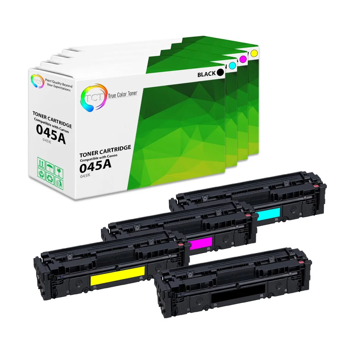 True Color Toner True Color Toner 045A 4-Pack Toner Cartridges for Canon MF634 MF632 LBP612 — product photo