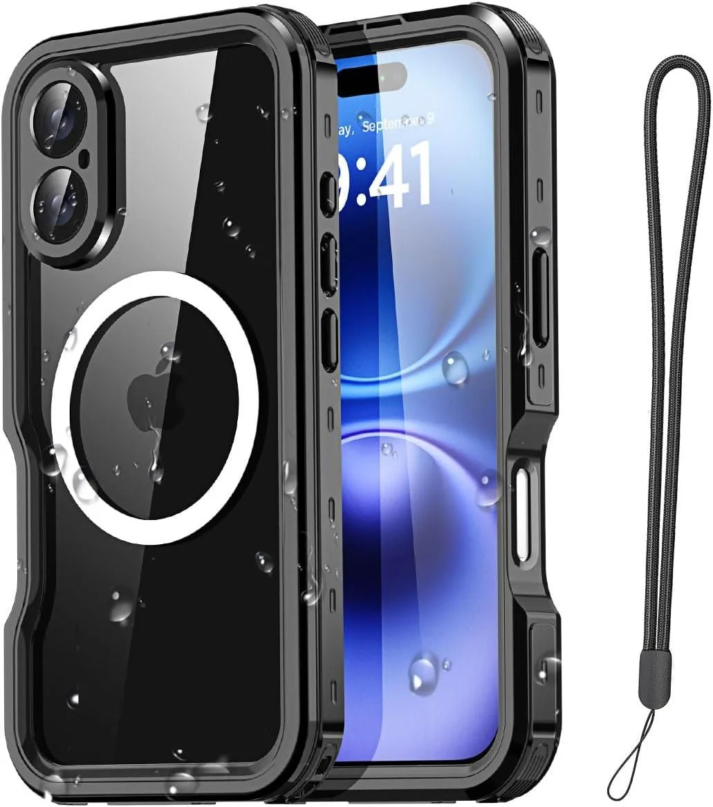 BONAEVER BONAEVER Waterproof Case for iPhone 16 Plus 6.7 inch MagSafe IP68 Black — product photo