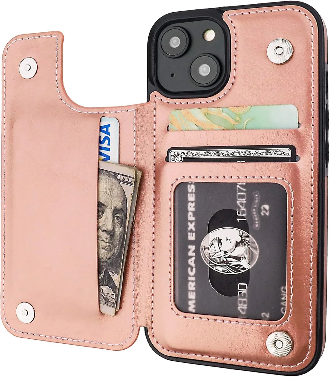 TAURKENAM TAURKENAM iPhone 14 Wallet Case Rose Gold 6.1 Inch — product photo