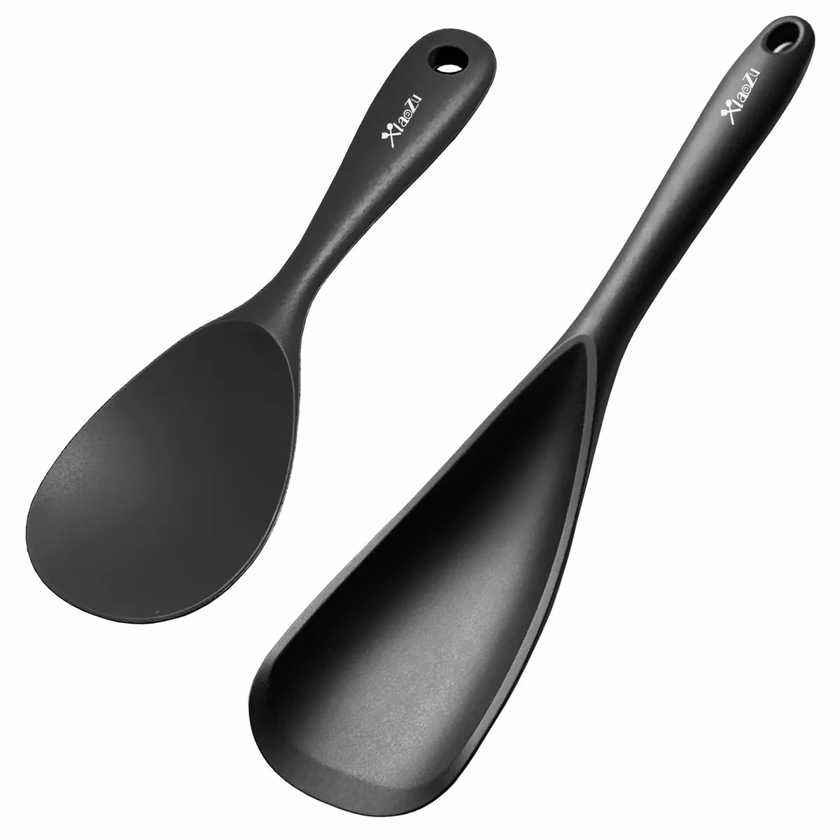  XiaoZu V56 Cooking Spoon Rice Scooper Set 2 Pack 12.6" 8.6" Black — product photo