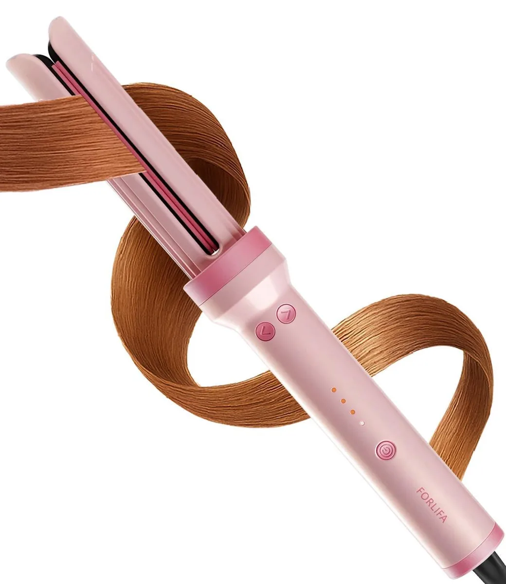  FORLIFA Automatic Rotating Curling Iron Pink 1 inch — product photo