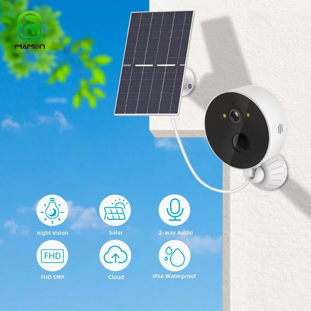 MAMONCARE MAMONCARE 1080P Solar IP Camera Wireless Outdoor IP66 Floodlight Colour Night Vision PIR 2-Way Talk — product photo