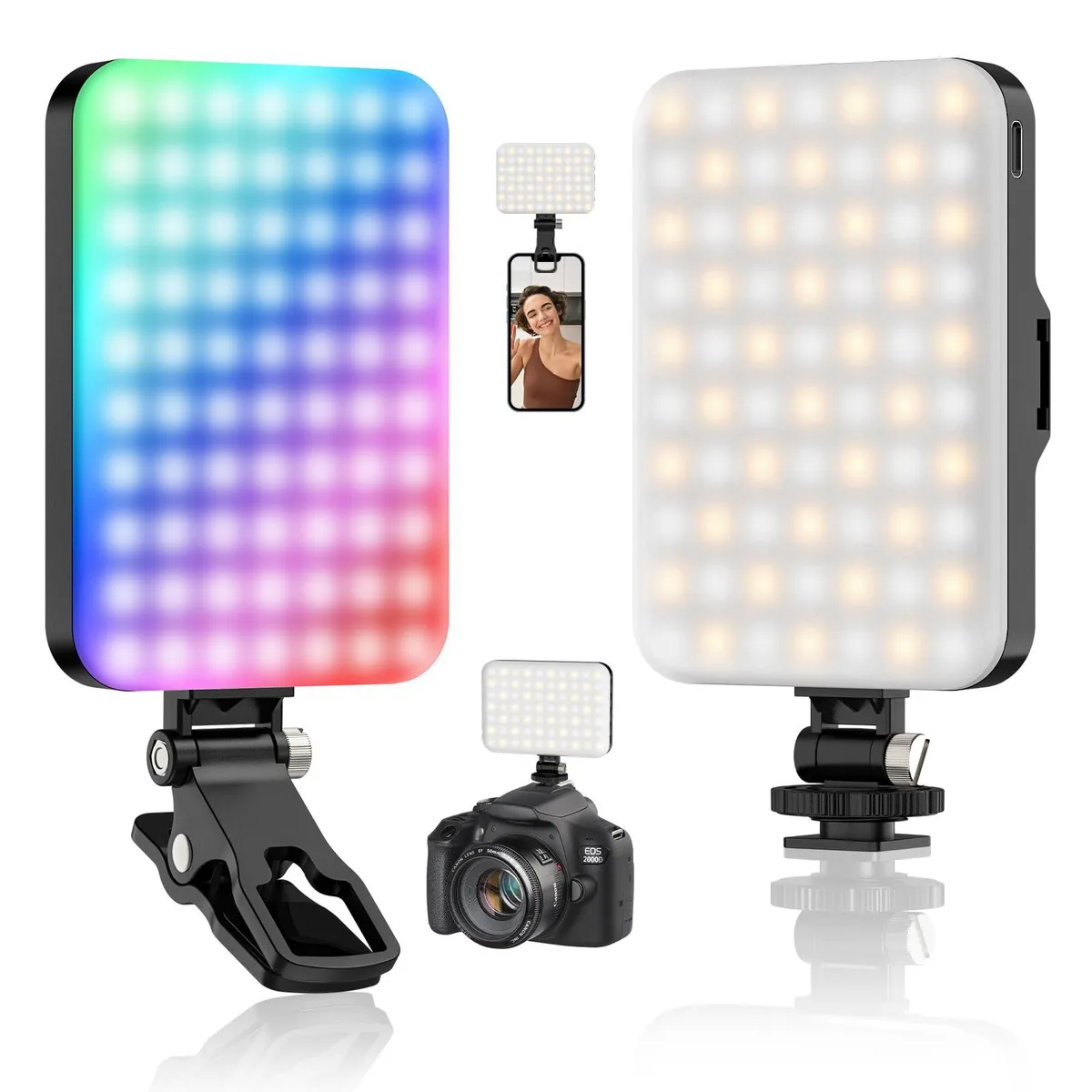  Neewer D6 RGB Video Light 360° 21 Effects CRI 97+ 2200mAh 130 min USB-C — product photo