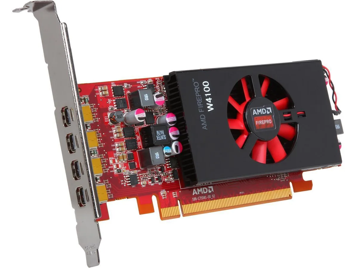 Sapphire Tech Sapphire Tech FirePro W4100 100-505817 2GB GDDR5 Half Height workstation graphics card — product photo