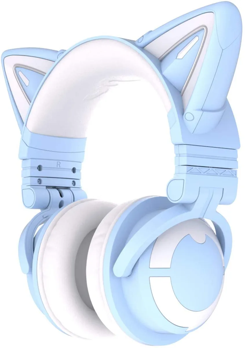 4AllDeals 4AllDeals YOWU RGB Cat Ear Headset 3G Wireless Bluetooth 5.0 7.1 Surround - Blue — product photo
