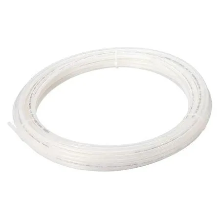 Coiled beige nylon tubing 1/4 inch OD 50 ft length
