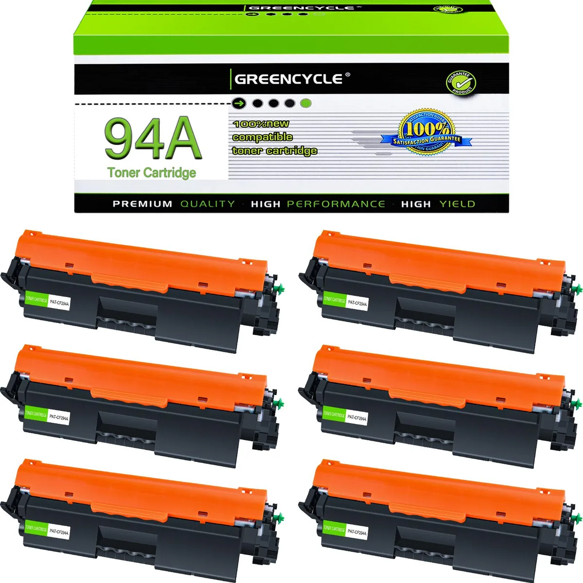 GREENCYCLE GREENCYCLE CF294A (94A) Black Toner Cartridge 6-Pack — product photo