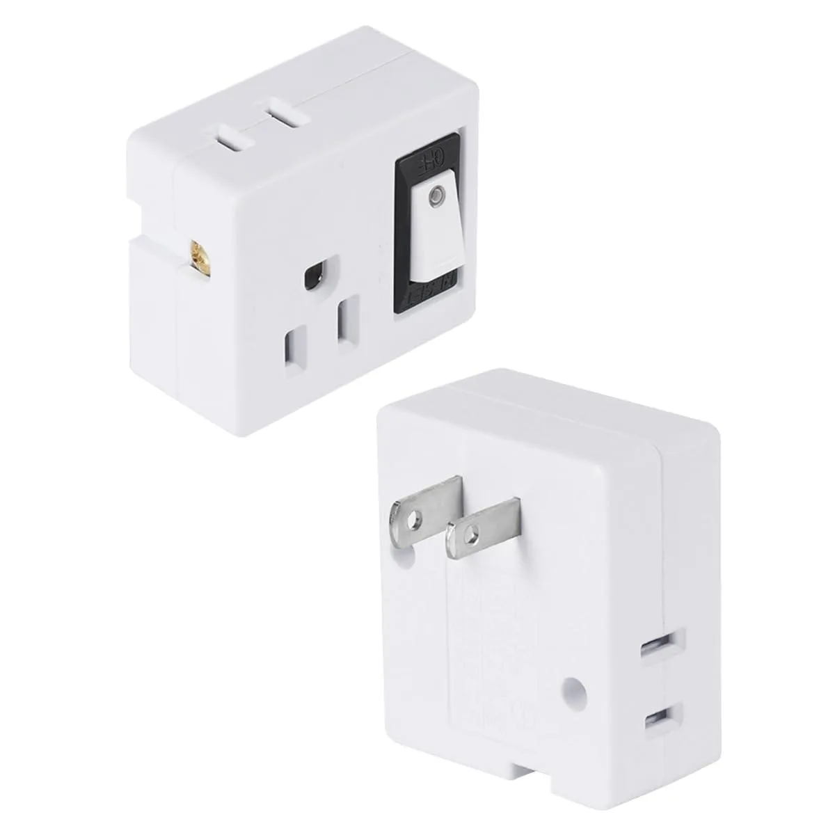  SYCON 3-Outlet Wall Adapter with Power Switch 15A 125V White 2-Pack — product photo