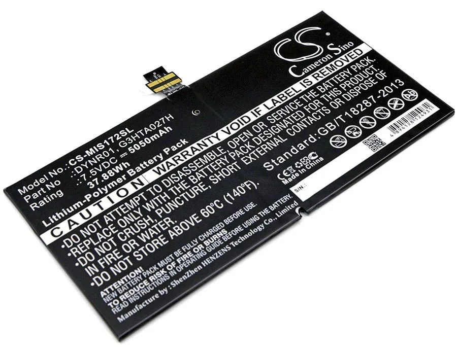 Rectangular black replacement battery for Surface Pro 4