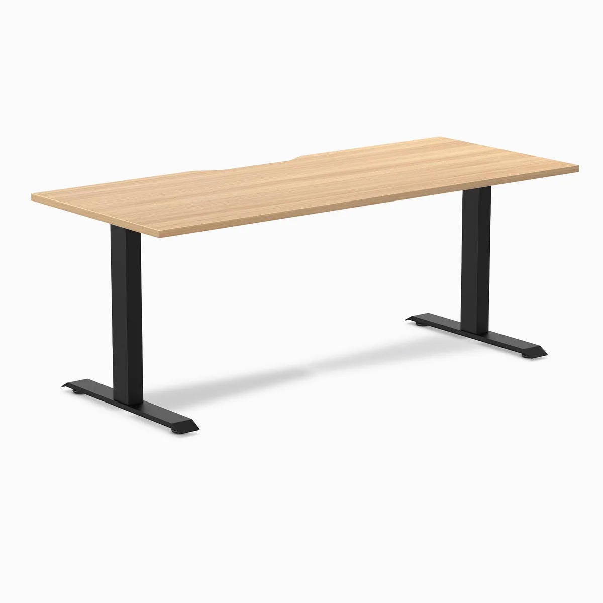 Desky Desky Zero Scalloped Laminate Desk Sublime Teak 70.9 x 29.5 in Matte Black — product photo