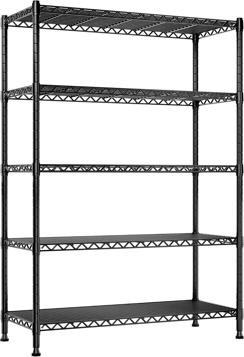 BFKK BFKK 5-Shelf Wire Shelving 71H 35.4W 13.7D 200 lbs per shelf office furniture — product photo