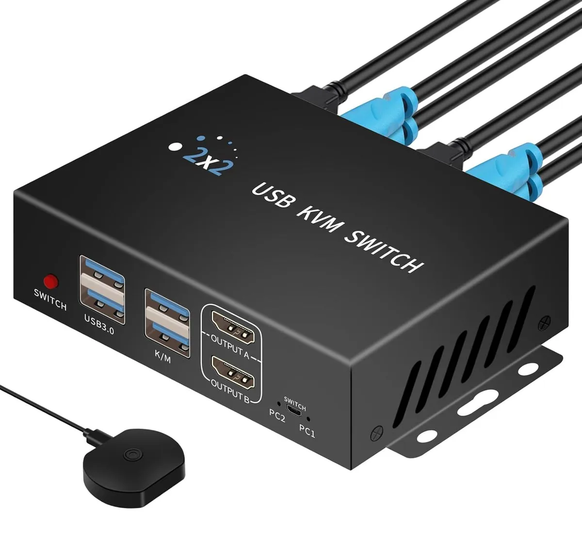 Explus-C Explus-C Dual Monitor KVM Switch 2 Monitors 2 Computers HDMI 4K@60Hz USB 3.0 — product photo
