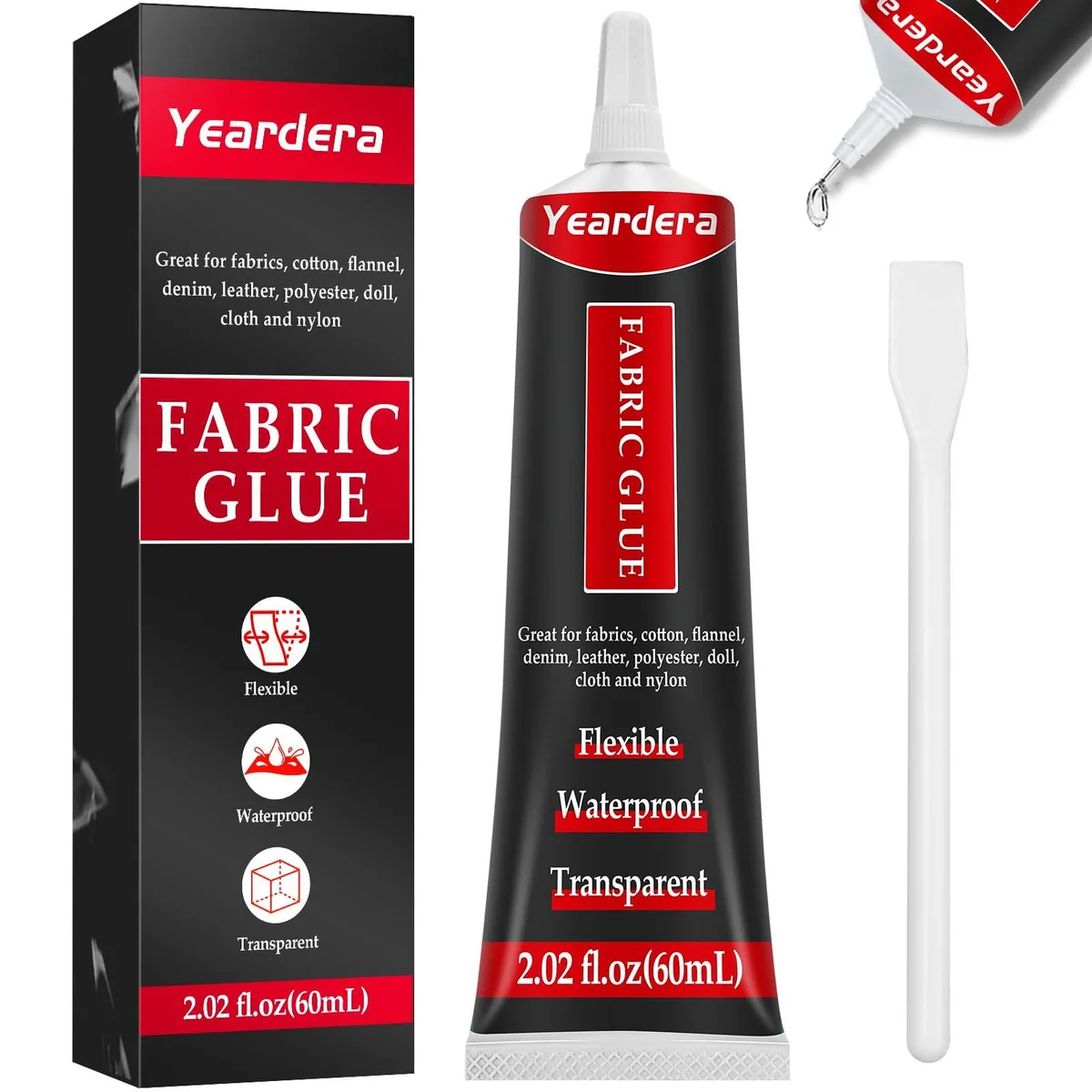  Yeardera Fabric Glue 60 ml Clear Gel Tube 2.02 fl oz — product photo