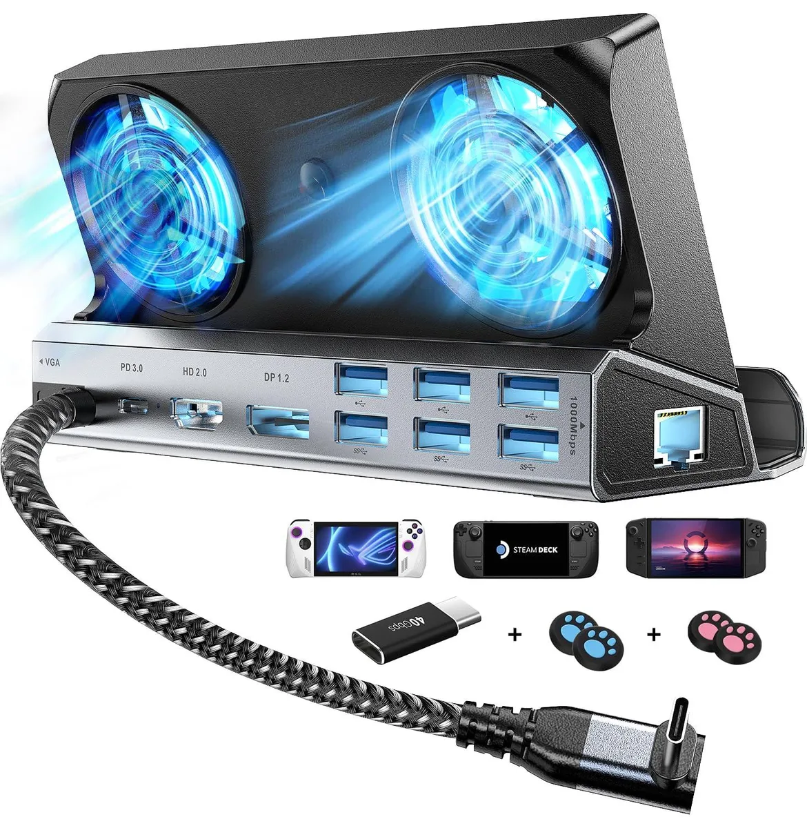 KEHIPI KEHIPI YCE-V262 11-in-1 Docking Station with Dual Cooling Fans — product photo