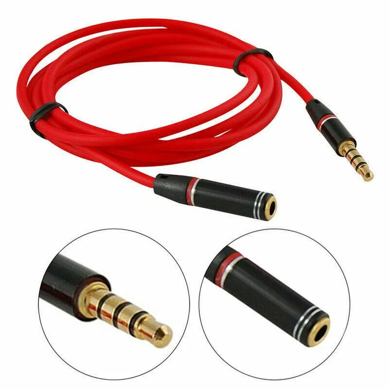 JacobsParts Inc. JacobsParts Inc. AUX35-RED-FM 3.5mm 4-Pole AUX Extension Cable 4ft Red — product photo