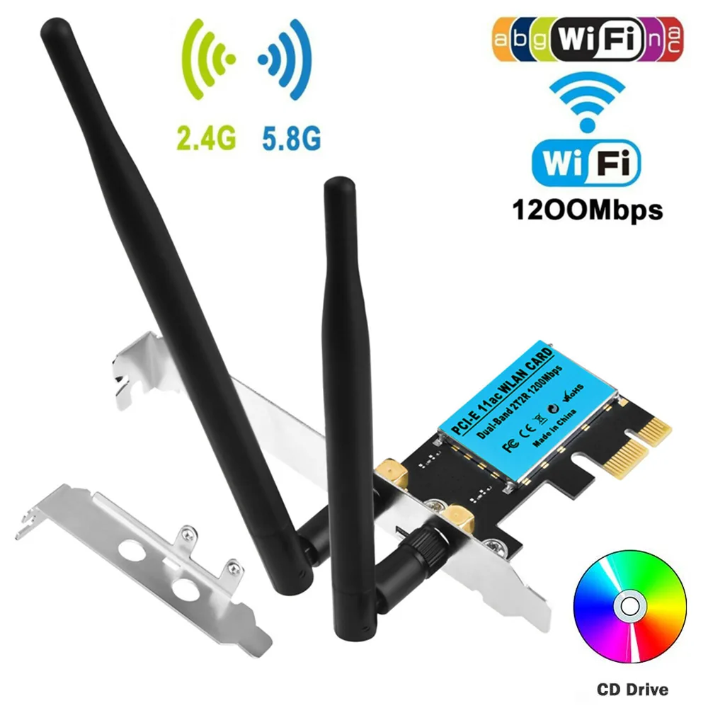 Hitoor Hitoor AC1200 PCIe Wi-Fi Adapter Blue — product photo