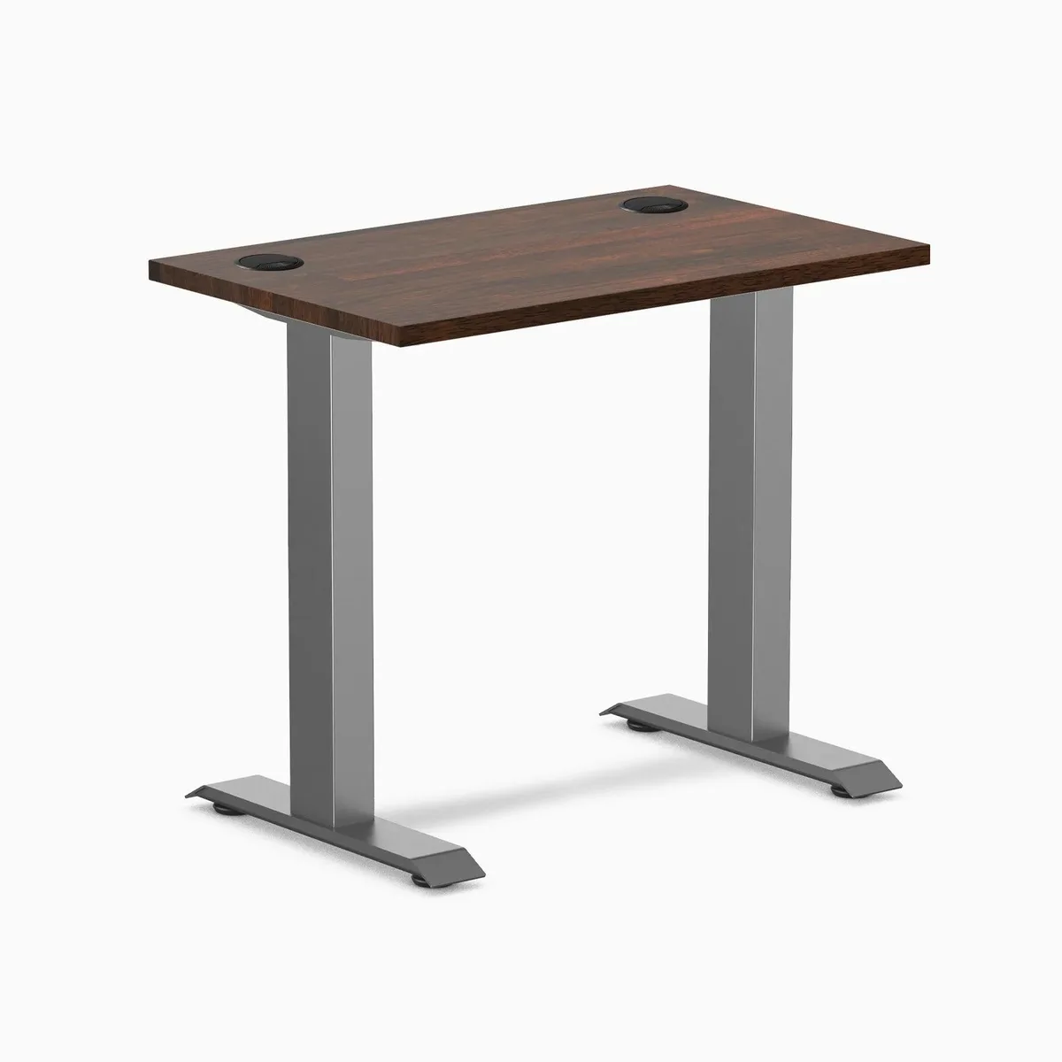 Desky Desky Zero Mini Rubberwood Desk Dark Walnut Space Gray 32 x 20 in — product photo