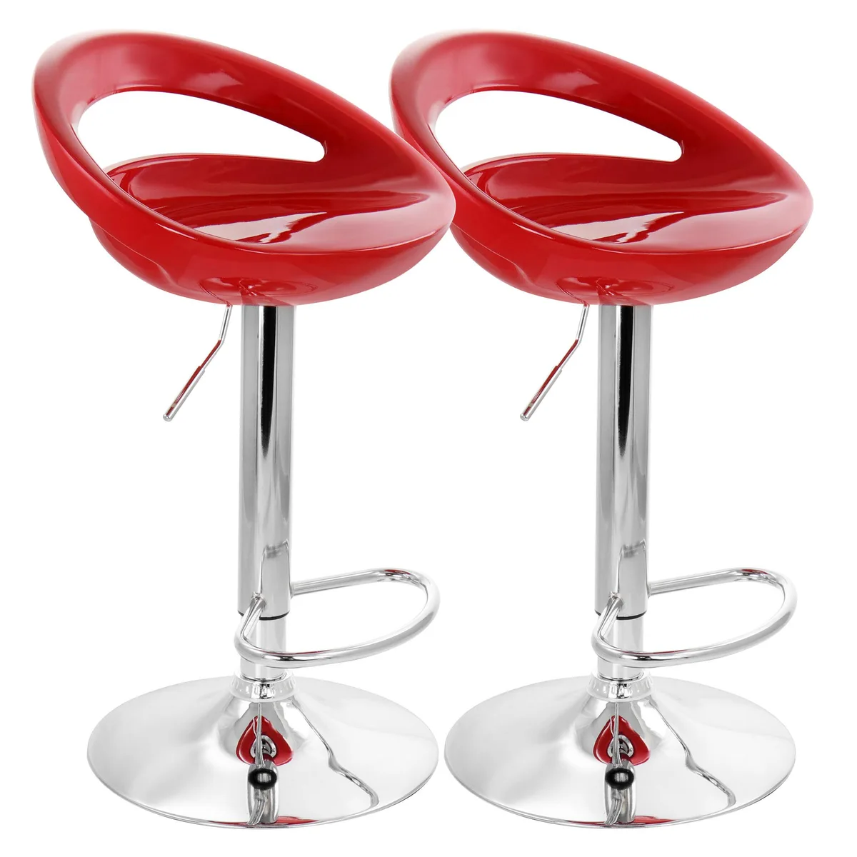 Elama Elama 2 Piece Retro Adjustable Barstool Red Chrome Base — product photo