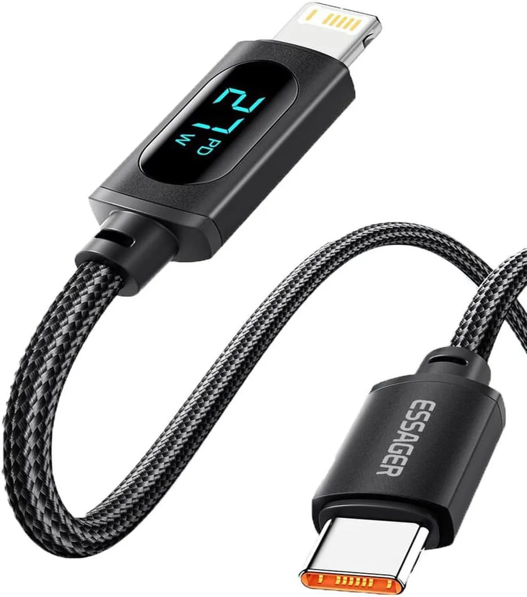 SMUGDESK SMUGDESK USB-C to Lightning cable 29W LED display 6.6FT black — product photo