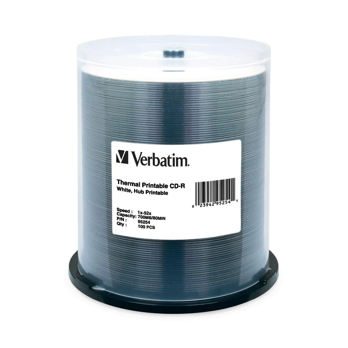 VERBATIM VERBATIM 95254 CD-R 700MB 52X Thermal Printable 100 Pack — product photo