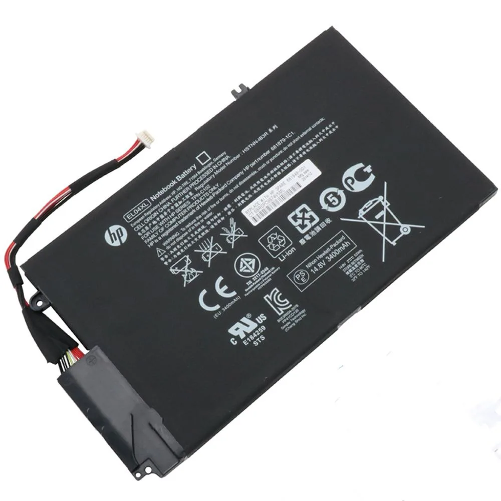 Rectangular black lithium-ion laptop battery pack