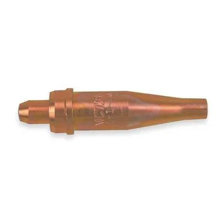 Small brass cutting tip with threaded base and precision orifice